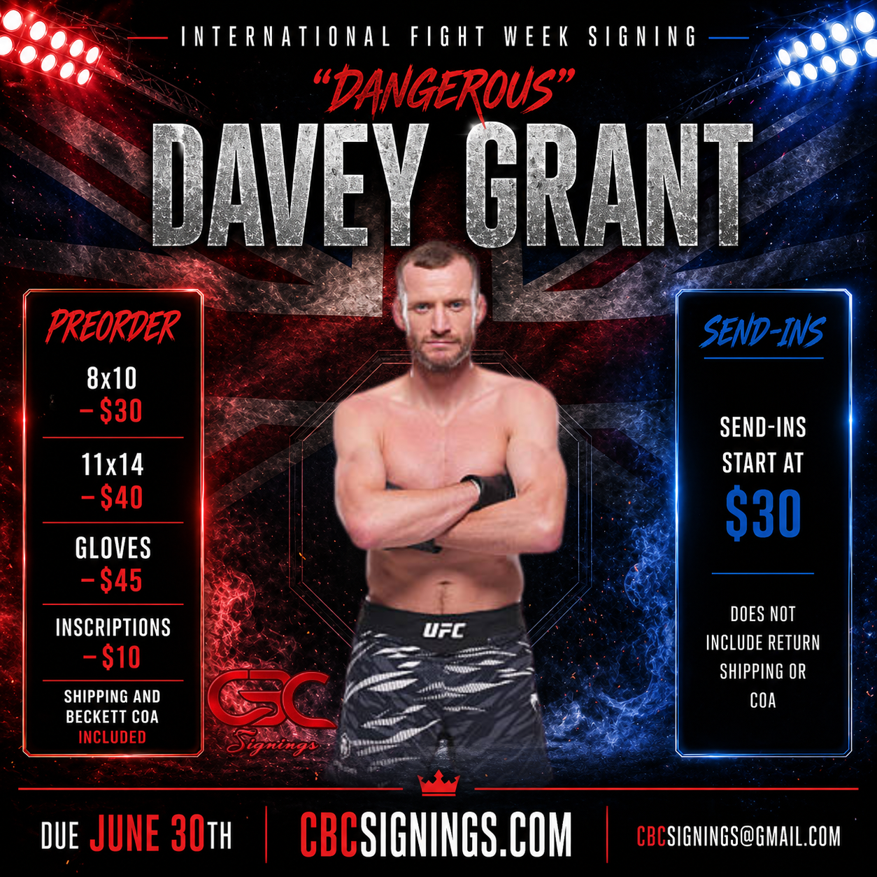 Davey Grant Private Signing Presale
