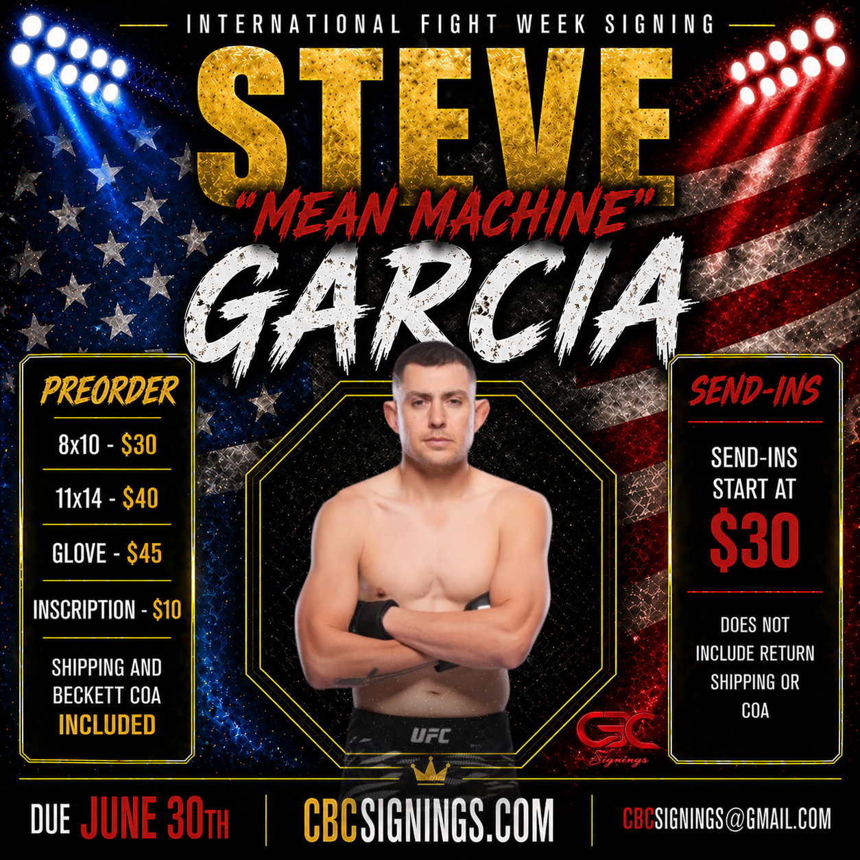 Steve Garcia Private Signing Presale