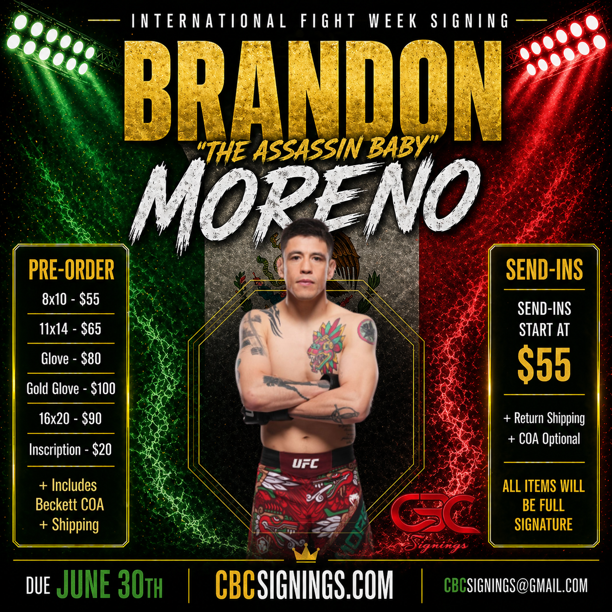 PRESALE: Brandon Moreno Signing – Inscription Add-On